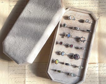 Ring Tray Velvet Jewelry Display Organizer Box Tray Jewellery Storage Jewelry Organizer Drawer Ring Storage Earring Storage Gift for Wife