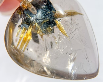 Gold Rutilated Quartz Pendant Golden Rutile Quartz Crystal Jewellery Rutile Gemstone Ray of Light Rutile Crystal Gemstone Gift for her