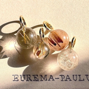 Crystal Sphere Pendant Rutilated Quartz Sphere Charm Orb jewelry Rutile Quartz Charm Natural Golden Rutile Crystal Charm Crystal Jewellery