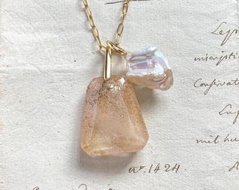 Quartz à inclusions oxydées Oxyde de fer dans du quartz avec pendentif en oxyde de fer, cristal jaune, bijoux en quartz à inclusion, cadeau en cristal pour maman