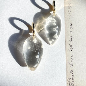 Calcite Inclusion Quartz pendant White Inclusion Quartz pendant Quartz Crystal Jewelry Gift snow white jewellery sister birthday gift image 1