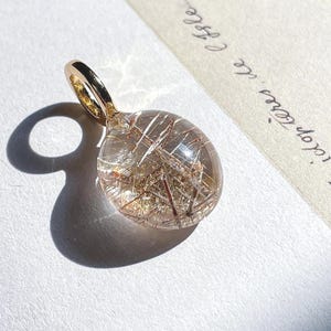 Unique inclusion Crystal Clear Quartz Pendant Sagenite rutile inclusion quartz charm water clear quartz gemstone silver jewelry gift for him