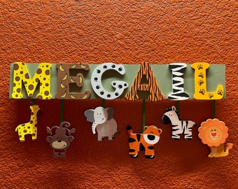 Customized Jungle Wooden Name Sign | Safari  Nursery Wall Decor