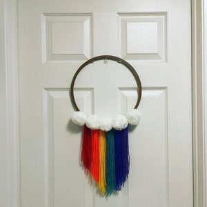 Rainbow Nursery | Door Hanger Wreath | Rainbow baby