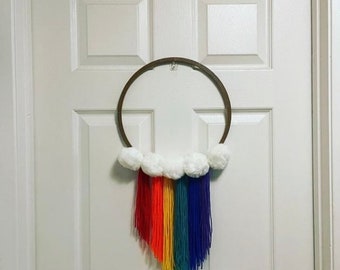 Rainbow Nursery | Door Hanger Wreath | Rainbow baby