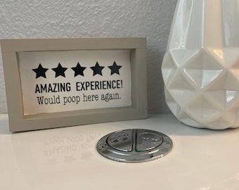 Funny Bathroom Sign | 5-Star Review, 'Would Poop Here Again'