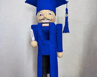 Personalized Graduation Nutcracker, 12 Inch Custom Graduation Keepsake, Any Color, Class Year Ornament
