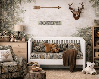 RealTree Camouflage Nursery Name Sign | Personalized Wooden Name Sign | Hunting Nursery Decor | Custom Camo Wall Art | Rustic Cabin Decor