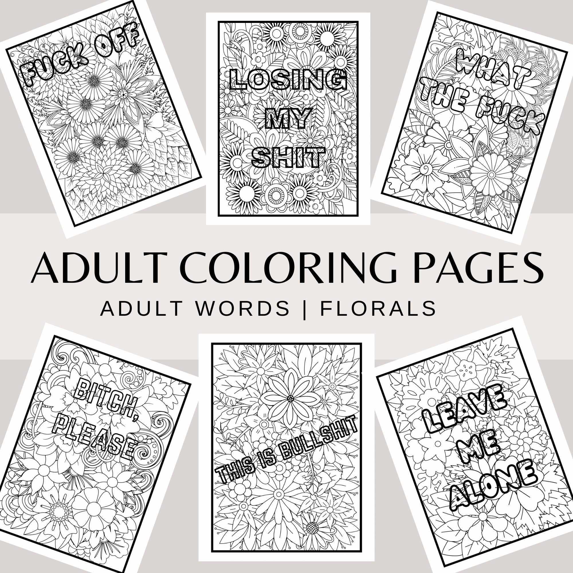 20 Adult Coloring Pages Florals Adult Words Coloring Pages Swear Words