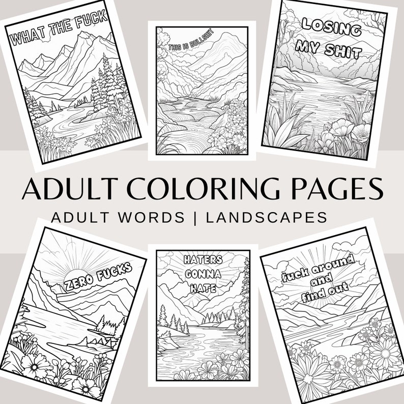 20 Adult Coloring Pages Landscapes Adult Words Coloring Pages