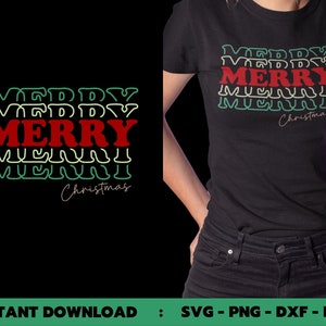 Merry Christmas Svg, Christmas Shirt SVG, Christmas Clip Art, Christmas Cutting Files, Cricut, Digital Download