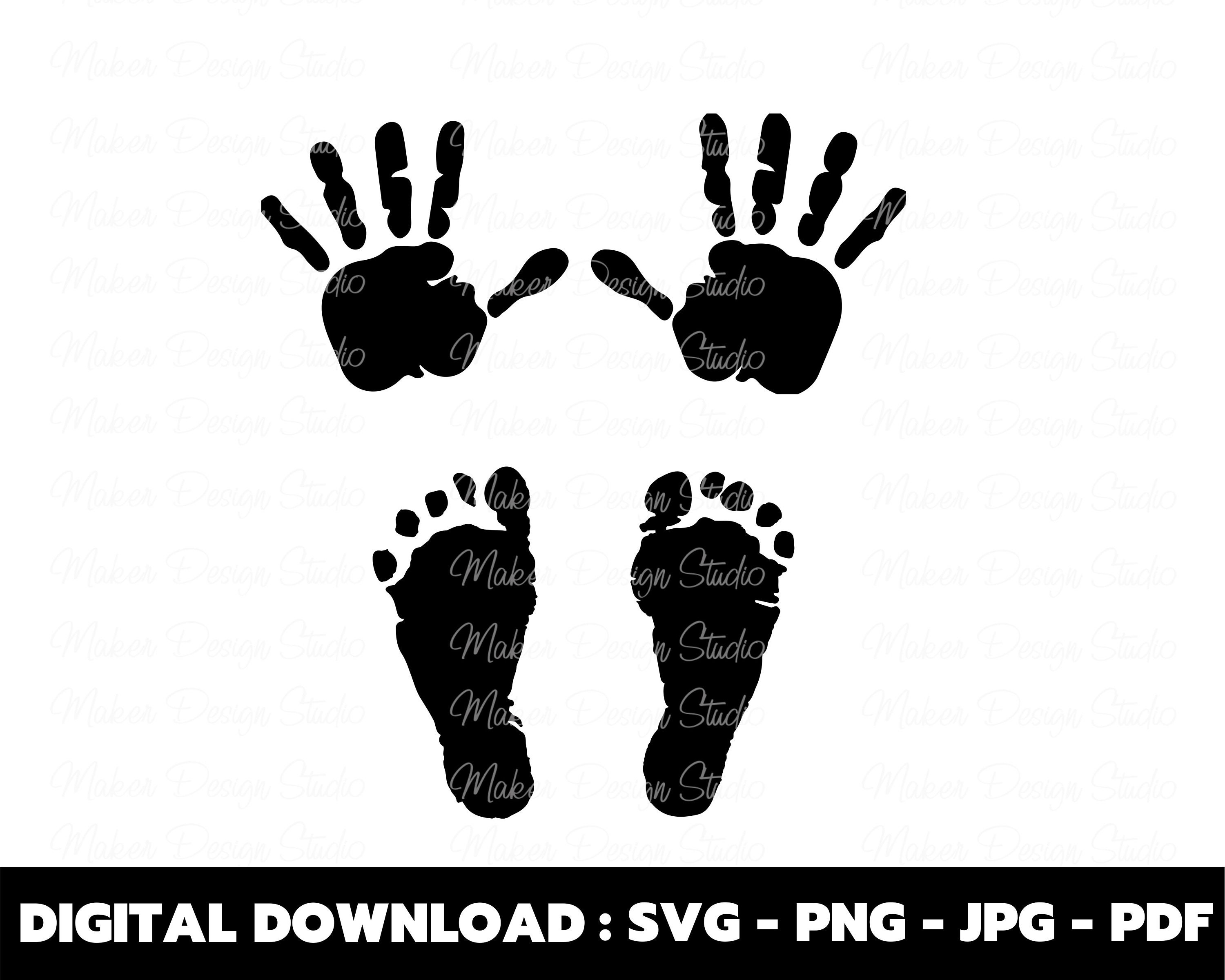 Baby Footprint SVG, Baby Feet SVG, Baby Foot SVG, Baby Foot Print Svg File  for Cricut & Silhouette, Baby Shower Svg Design Dxf, Pdf, Png 