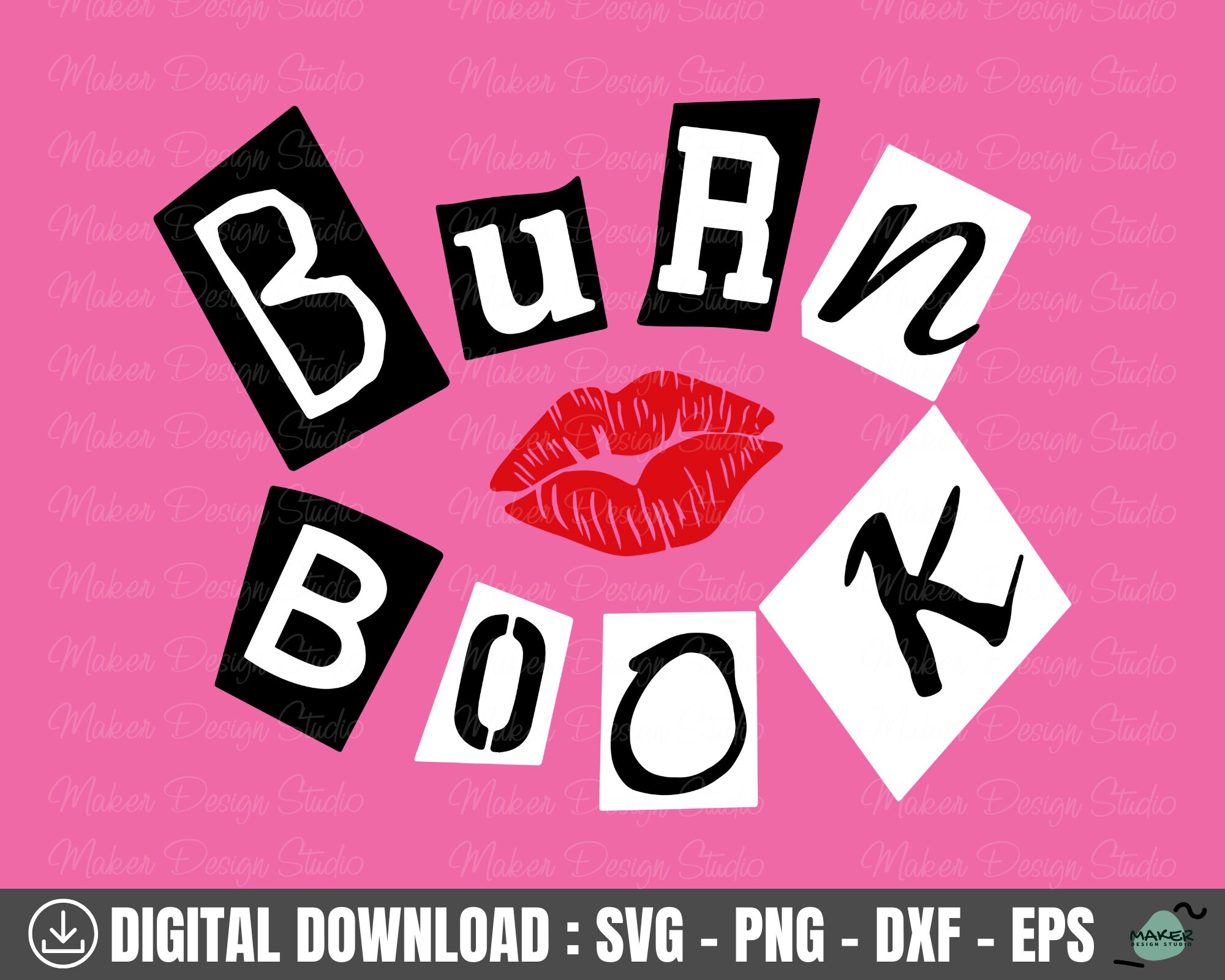 Mean Girls | Burn Book Cover & Logo Combo | SVG | Digital Download | That's  So Fetch | You Go Glen Coco | Wednesdays We Wear Pink