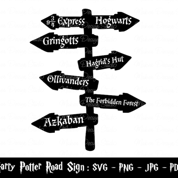 Potter Road Sign, Places Where Many Events Happen, Digital Download For Cricut Silhouette, Sublimation Prints