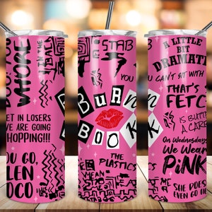 Mean Girls inspired Burn Book pink tumbler