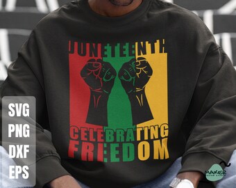 Juneteenth Svg, Juneteenth Celebrando la Libertad Negra 1865 Svg, Día de la Libertad, Mes de la Historia Negra Svg, Archivos de Corte Svg, Descarga Digital