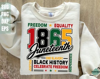 File SVG per Juneteenth 1865, file di taglio per il Black Freedom Day, download digitale.