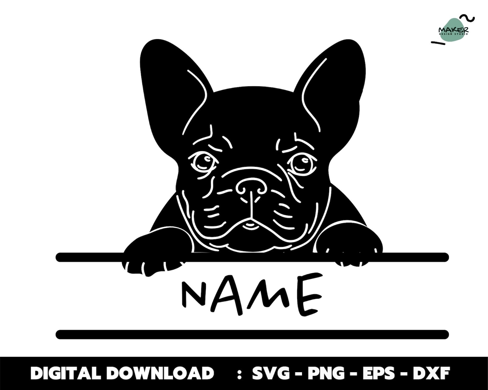 French Bulldog Svg Frenchie Clipart Print Clipart Cutting Etsy UK