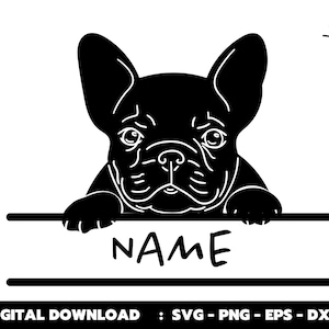 Französische Bulldogge Schädel-Svg, Frenchie Clipart Druck, Clipart, Schneidedateien, Ornament für DIY Cricut Design, Silhouette, Png, Jpg, Dxf, Eps