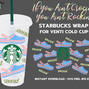 Crocin 24oz Venti Cold Cup Cutfiles For Cricut Silhouette, Digital Download
