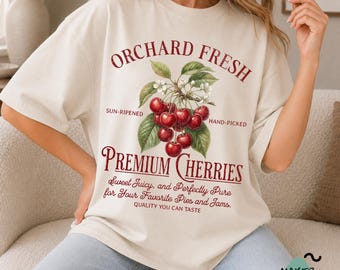 Vintage Orchard Fresh Cherries Shirt Design Farmer Market (Digital Download)