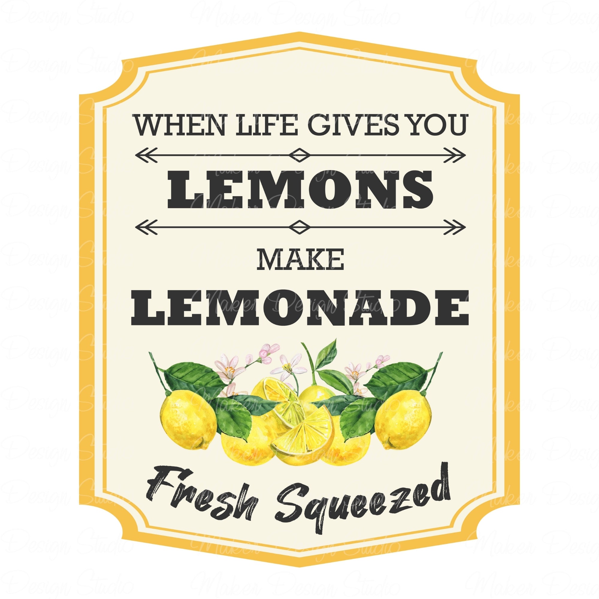 Label Bundle When Life Gives You Lemons Make Lemonade Add Etsy