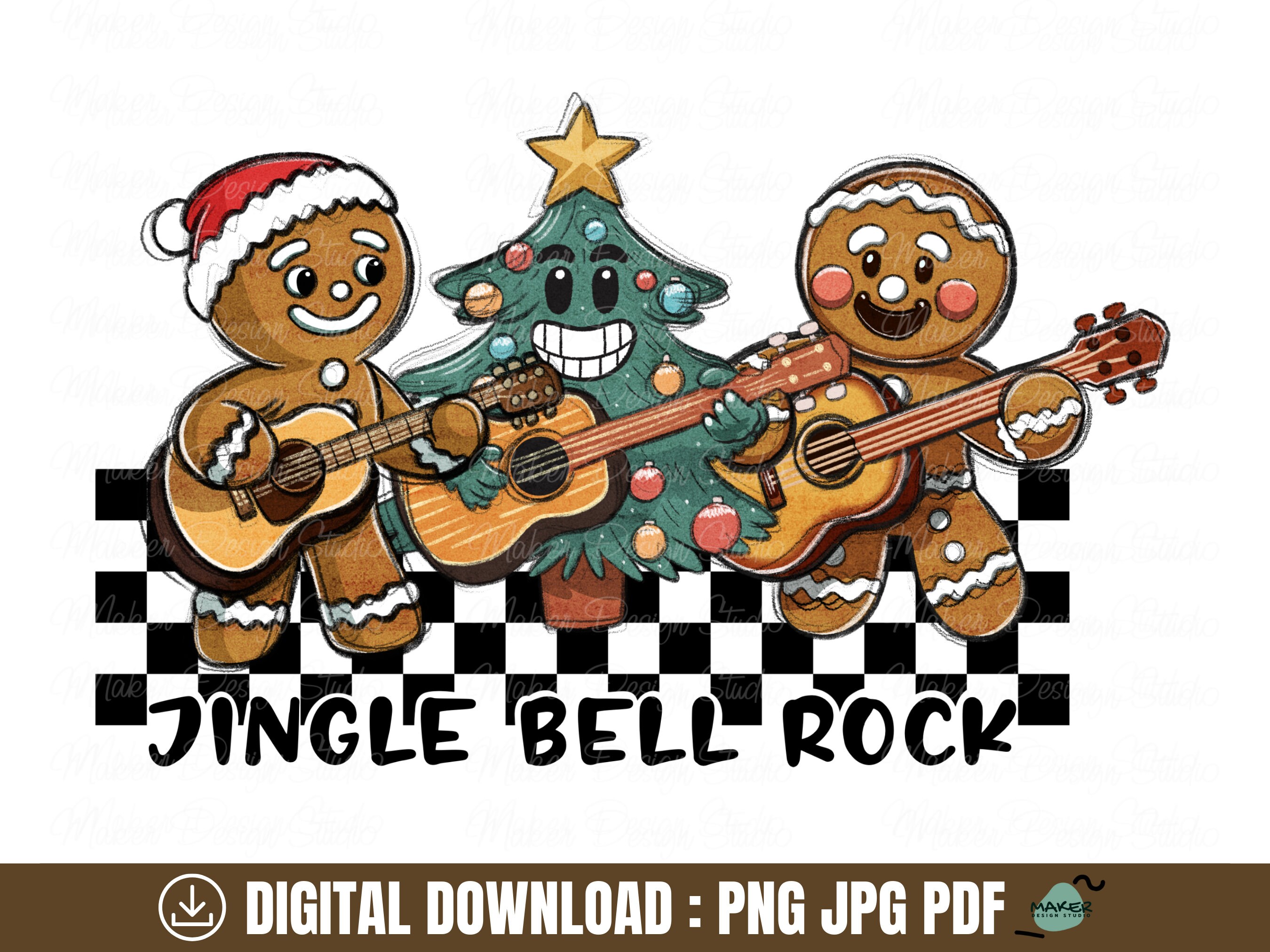 Jingle Bell Rock Christmas Rockstar Png, Funny Christmas Rockstar