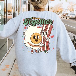Retro Valentines Sublimation, Always Together Png, Valentines Couple, Fried Egg & Bacon Png, Retro Sublimate, Vday T-shirt, Digital Download