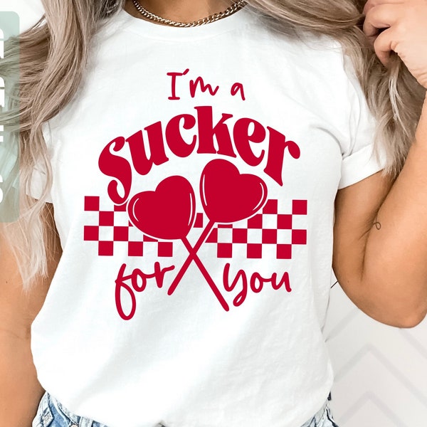 I'm A Sucker For You Svg, Lollipop Svg, Retro Valentines Day Svg, Valentines Day Cut File, Sweet Sucker For You Svg, Heart Sucker Lollipop