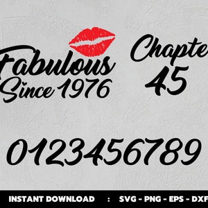 Fabulous Since Birth Year-All Dates Svg, Chapter Svg, Birthday Cutting File, Sublimation