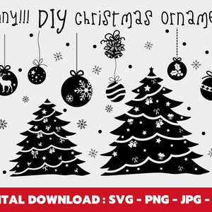 Christmas SVG Ornament DIY Cut File Bundle Digital Download
