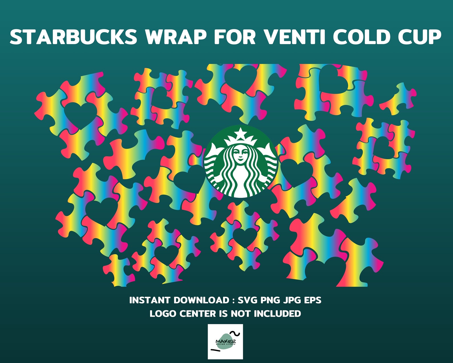 Download Puzzle Hearts Starbucks SVG Valentines Starbucks Cut file ...