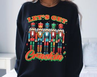Let's Get Crackin' Retro Sublimation Png, Schiaccianoci Png, Noci per Natale, Camicie natalizie vintage, Download digitale