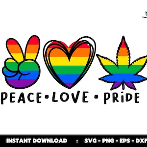 Paz Amor Orgullo Svg, LGBT Svg, Mes del Orgullo Svg, Orgullo Gay Svg, Lesbiana Gay Bisexual Homosexual, Archivos Cortados, Diseño Cricut, Sublimación