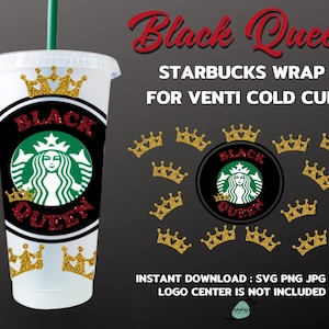 Black Queen 24oz Venti Cold Cup Cutfiles For Cricut Silhouette, Digital Download