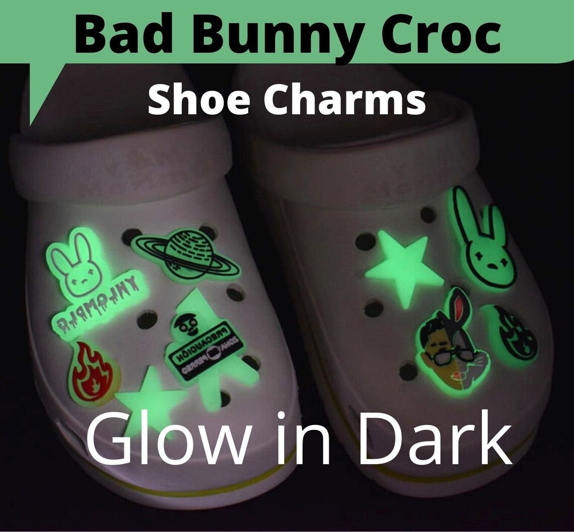 Bad Bunny Crocs / Shoe Charms / Glow in the Dark Etsy