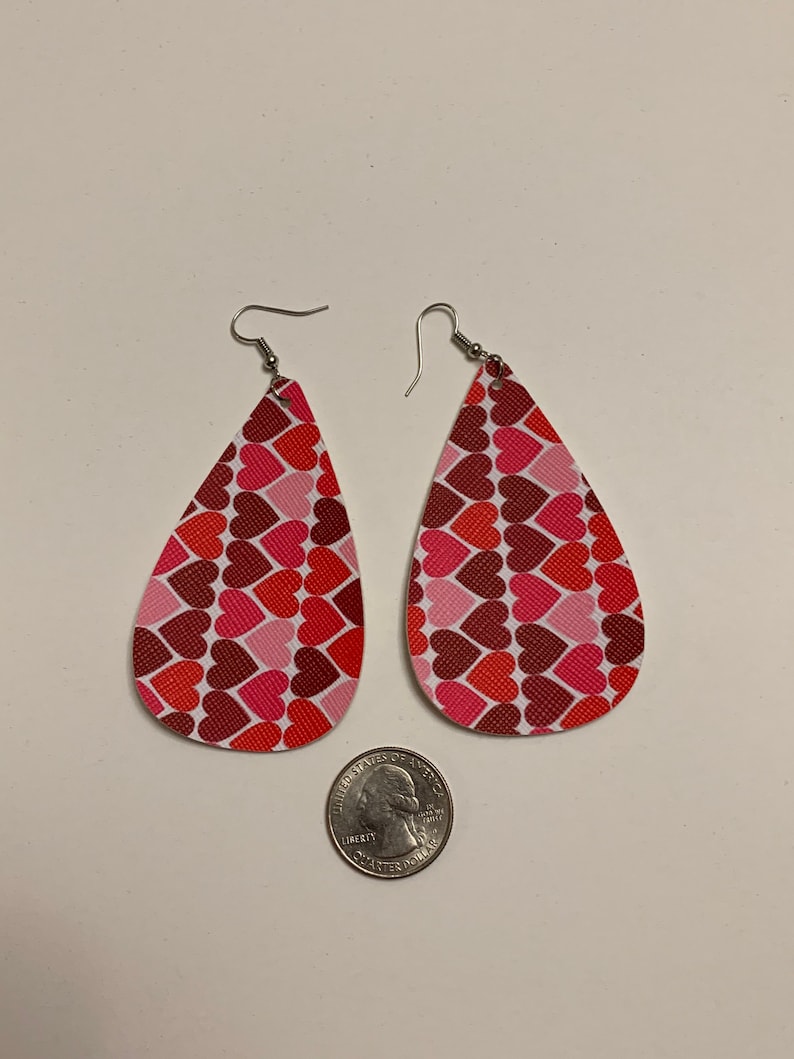 Faux Leather Valentine\u2019s Day Earrings!