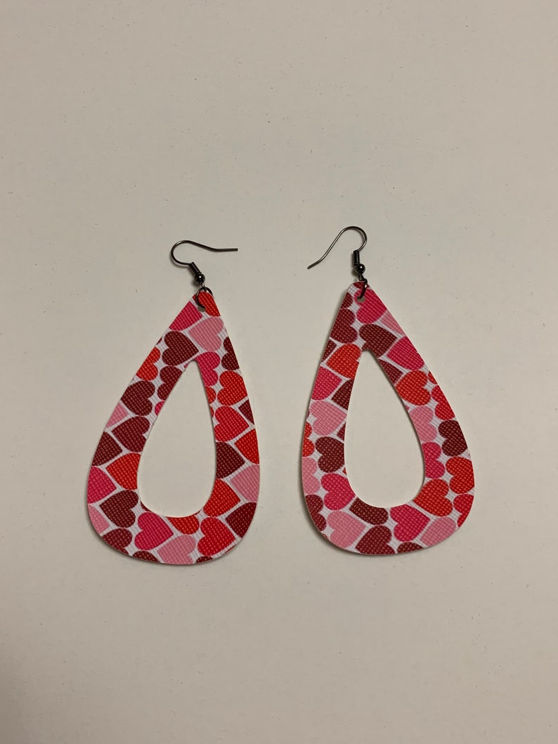 Faux Leather Valentine\u2019s Day Earrings!