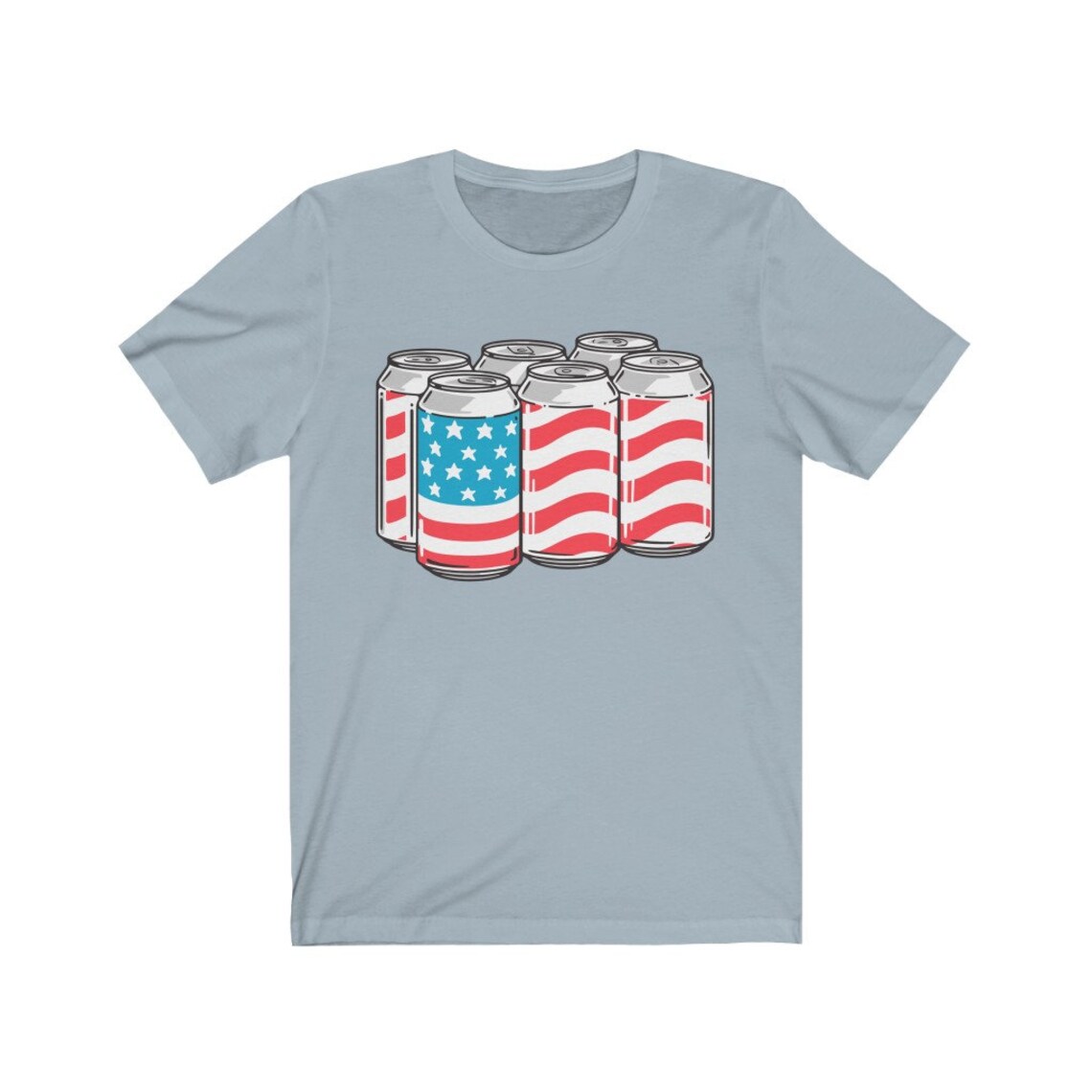 Beer Can American Flag Etsy