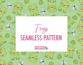Frogs Seamless Digital Pattern, digital pattern for crafting,fabric and more, cute frogs, frog pattern