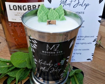 Mint Julep Candle, Kentucky Derby Gift Handmade, Kentucky Gift, Wood Wick Soy, Run for the Roses, Bourbon