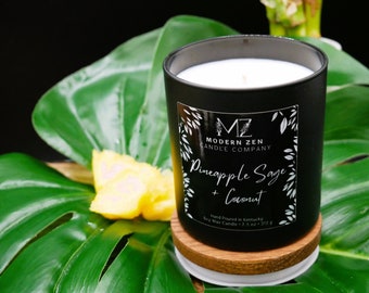 Spring Scented Matte Black Soy Candle with Natural Wood Lid - Eco-Friendly Home Decor