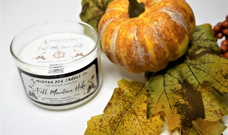 Gift For Her Scented Soy Candle Clove Fall Scented Candle Sandalwood Fall Mountain Hike Lavender Earthy Candles