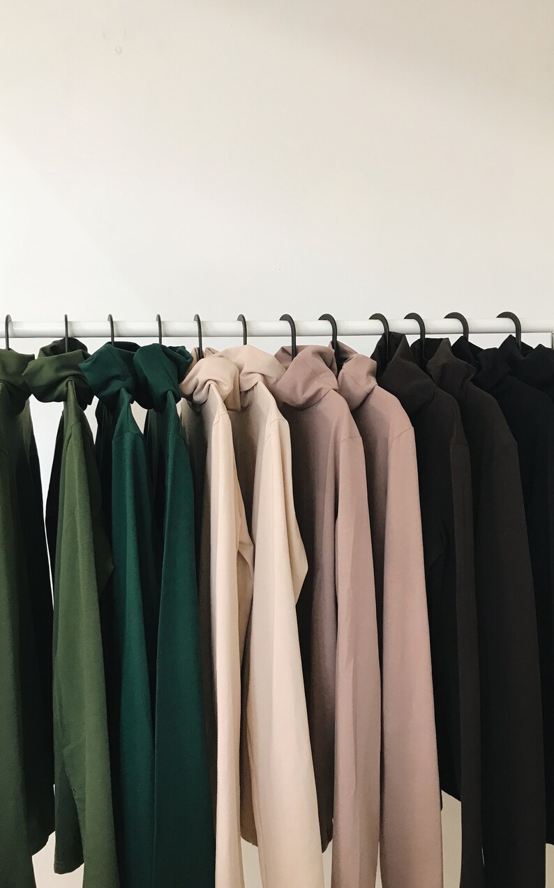 Women top turtleneck top long sleeve top premium cotton stretch tops for women women/'s basic