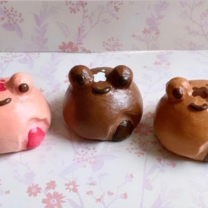 Cream Frog - Clay Sculpture