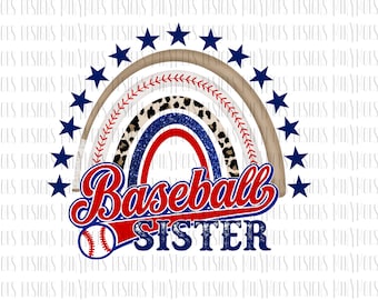 Baseball Sister PNG | Red and Blue PNG