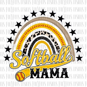 Softball Mama PNG | Rainbow PNG | Softball Sublimation Design