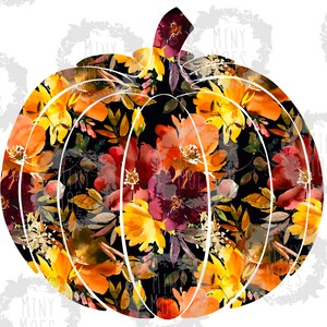 Floral Pumpkin PNG | Fall Pumpkin Files