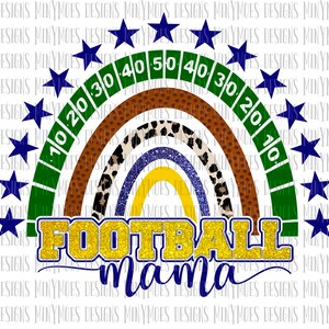 Football Mama  PNG | Blue and Gold School Colors