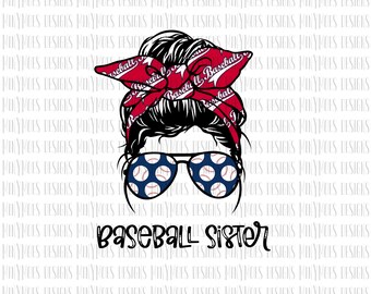Baseball Sister PNG | Baseball PNG | messy Bun PNG